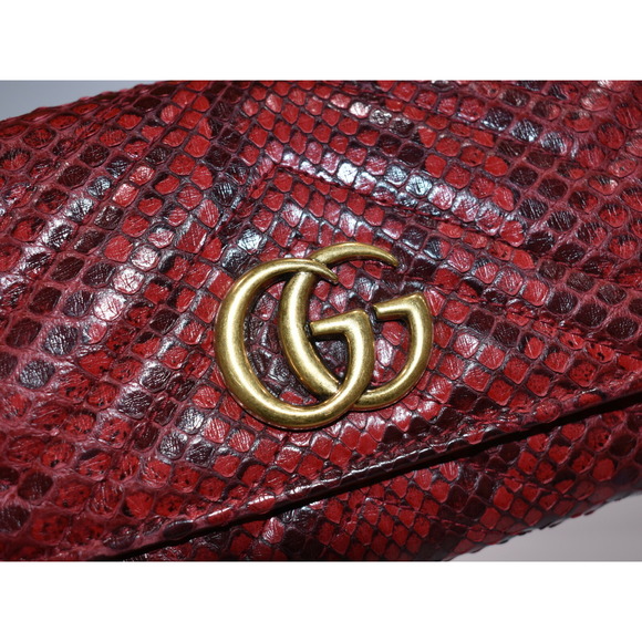 Gucci Continental Wallet Python Leather Red - Picture 10 of 11